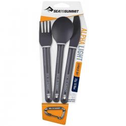 AlphaLight Cutlery Set 3pc (Knife, Fork and Spoon) - Grey Anodised - Sea to summit